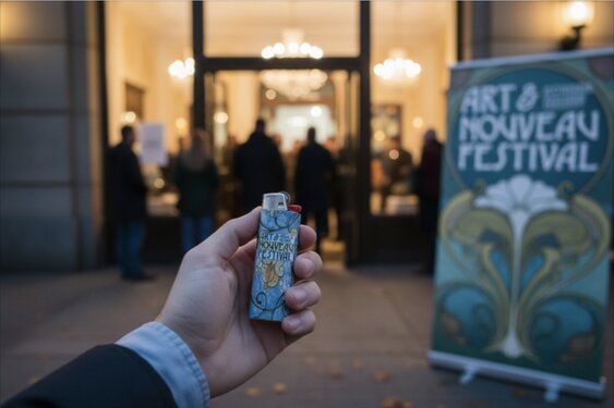 Art & Nouveau Festival: BIC aansteker als merchandise en werving