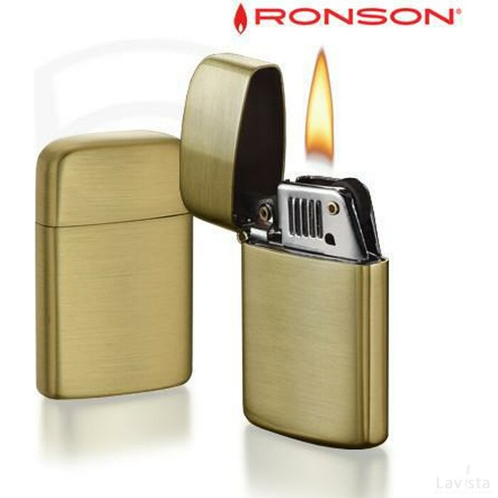 Ronson Typhoon Petrol - Brass Satin