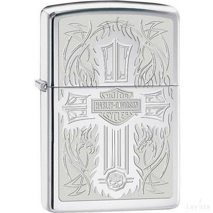 Zippo zilver met Harley Davidson opdruk