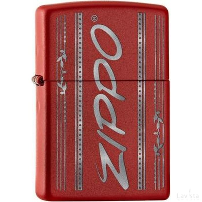 Rode zippo aansteker met Zippo print
