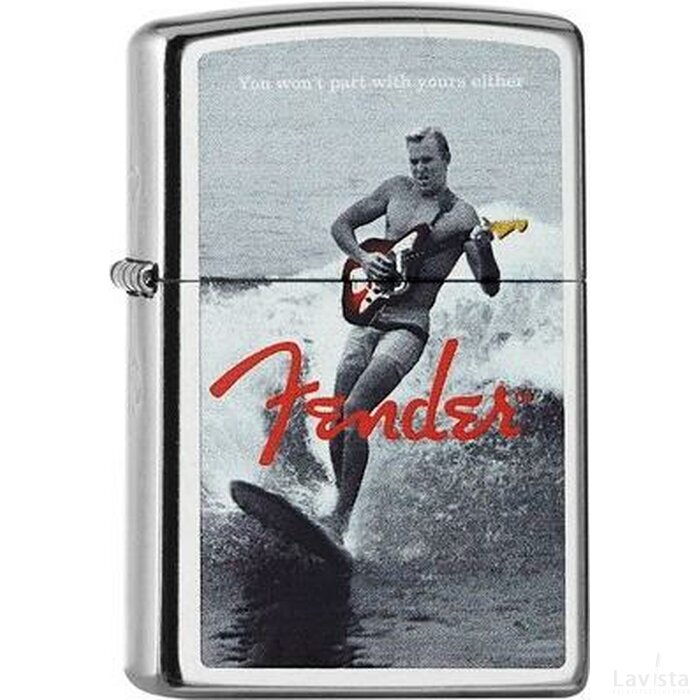Zippo aansteker met opdruk surfer