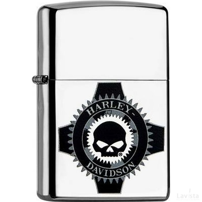 ZIPPO HARLEY DAVIDSON zilver/ zwarte opdruk