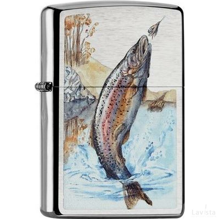 Zippo aansteker met opdruk vis