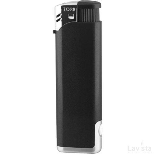 Aansteker Zorr piezo LED zwart metallic