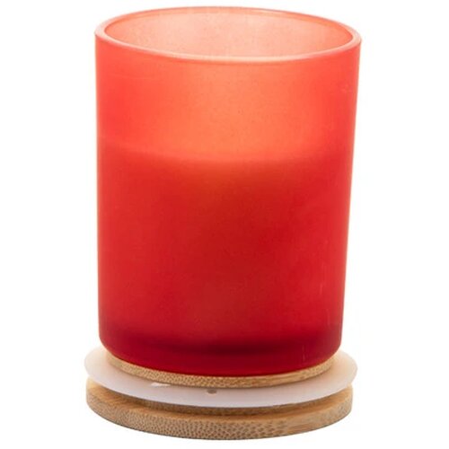 Geurkaars in matglazen houder Rood