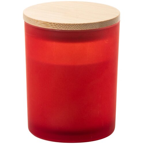 Geurkaars in matglazen houder Rood