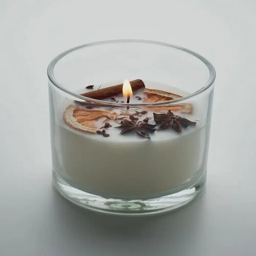 Plantaardig kaars in glas Wit